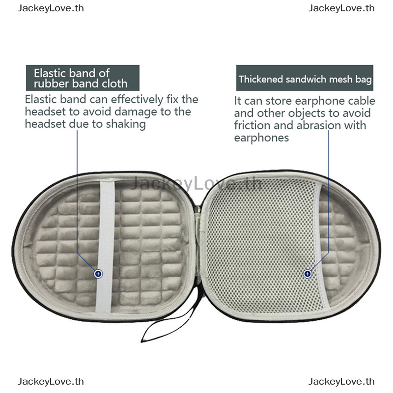 Jackeylovezz เคสหูฟังกันน ้ ํา Hard EVA หูฟังกระเป ๋ าเดินทางกระเป ๋ าหูฟัง TH