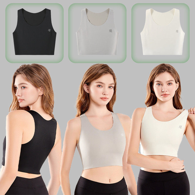 Janest Seamless Sport Bra (တောင့်တင်းမဟုတ်) ทอม အတွက် အင်္ကျီရင်ဘတ်/ဘရာ အတွင်းခံ၊ ไซ့ကြီး၊ အရိုးမပါ