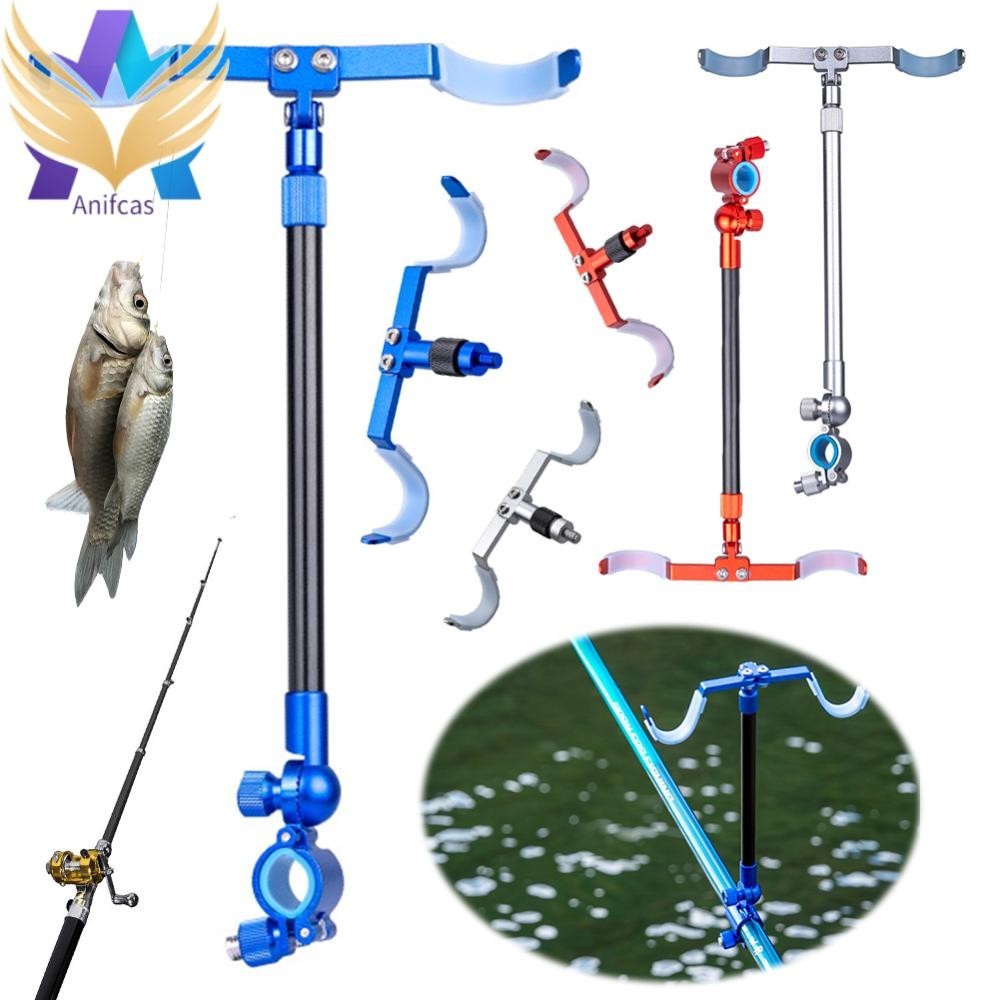 ผู ้ ถือเบ ็ ดตกปลาแบบพกพาปรับพับถือ 2 Rod Bank Fishing Rod Rack