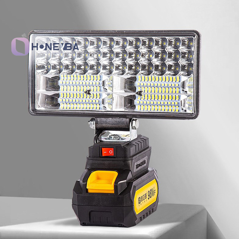 <Honeyby> สําหรับ 18V Li-ion ไฟ LED ทํางาน 3/4 นิ้วไฟฉายแบบพกพาโคมไฟน้ําท่วมฉุกเฉิน Camping โคมไฟ