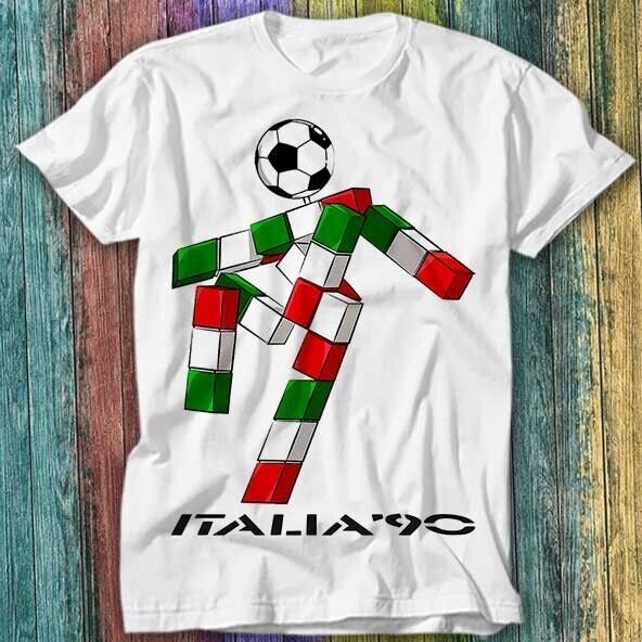 Italia 90 Logo World Cup Football Soccer Italy 1990 T Shirt Top Tee 331