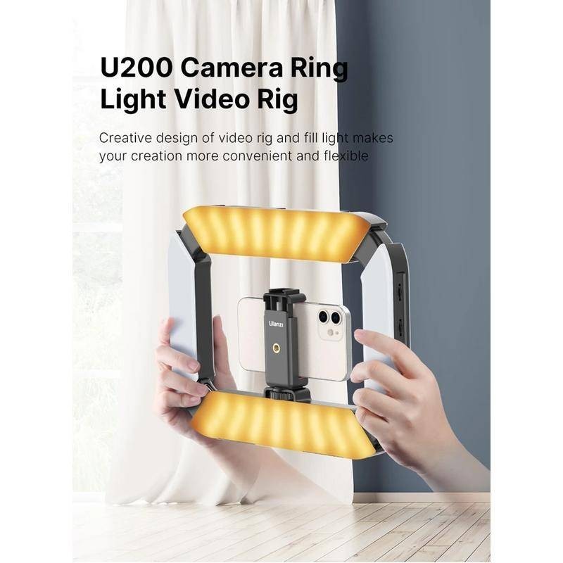 Ulanzi U200 U-200 สมาร์ทโฟน Video Rig LED Video Light 2 in 1 แหวนรองเท้าเย็นสําหรับไมโครโฟน Tiktok Youtube Live Rig Light