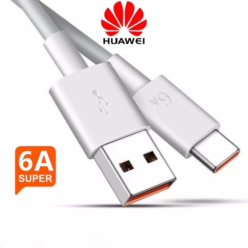 สายชาร์จเร็ว Huawei 6A Type-C อะแดปเตอร์ซุปเปอร์ชาร์จเจอร์ 100% (max66w) เข้ากันได้กับ P50 P40 mate9