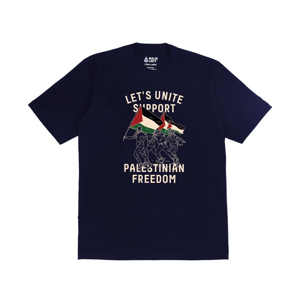 [ ส่งจากไทย ] ใหม่ เสื้อยืด พิมพ์ลายมุสลิมมุสลิม Let's Unite Support Palestine S-5XL