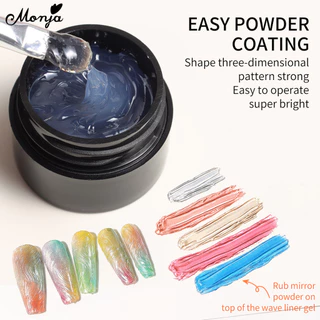 Monja 5ml Wave Liner Gel Molding Polish สําหรับ ภาพวาดรูปแบบน้ําสามารถใช้กับกระจกผงเล็บเครื่องมือ
