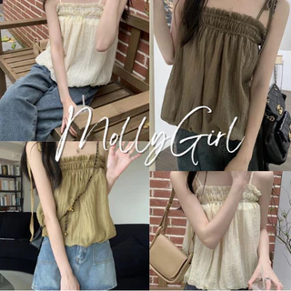 mollygirl.shop 2025 เทศกาลสาดน้ำ ข้อเสนอพิเศษ ใหม่สไตล์ฤดูร้อนสาวหวานเสื้อกั๊กแขวน