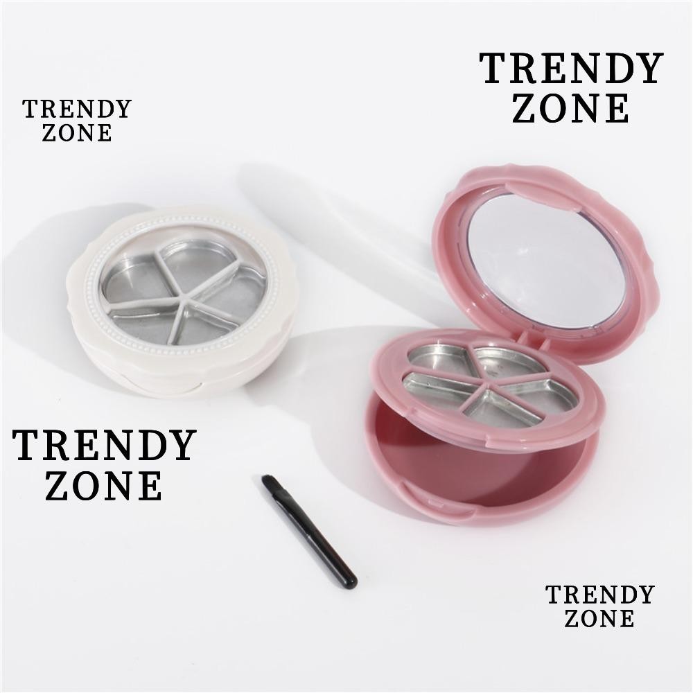 Trendyzone กล่องลิปสติกเปล่า, รีฟิลรูปดอกไม้อายแชโดว์ที่ว่างเปล่า, ฝาปิดน่ารักพร้อมกระจกกล่องลิปสติก การท่องเที่ยว