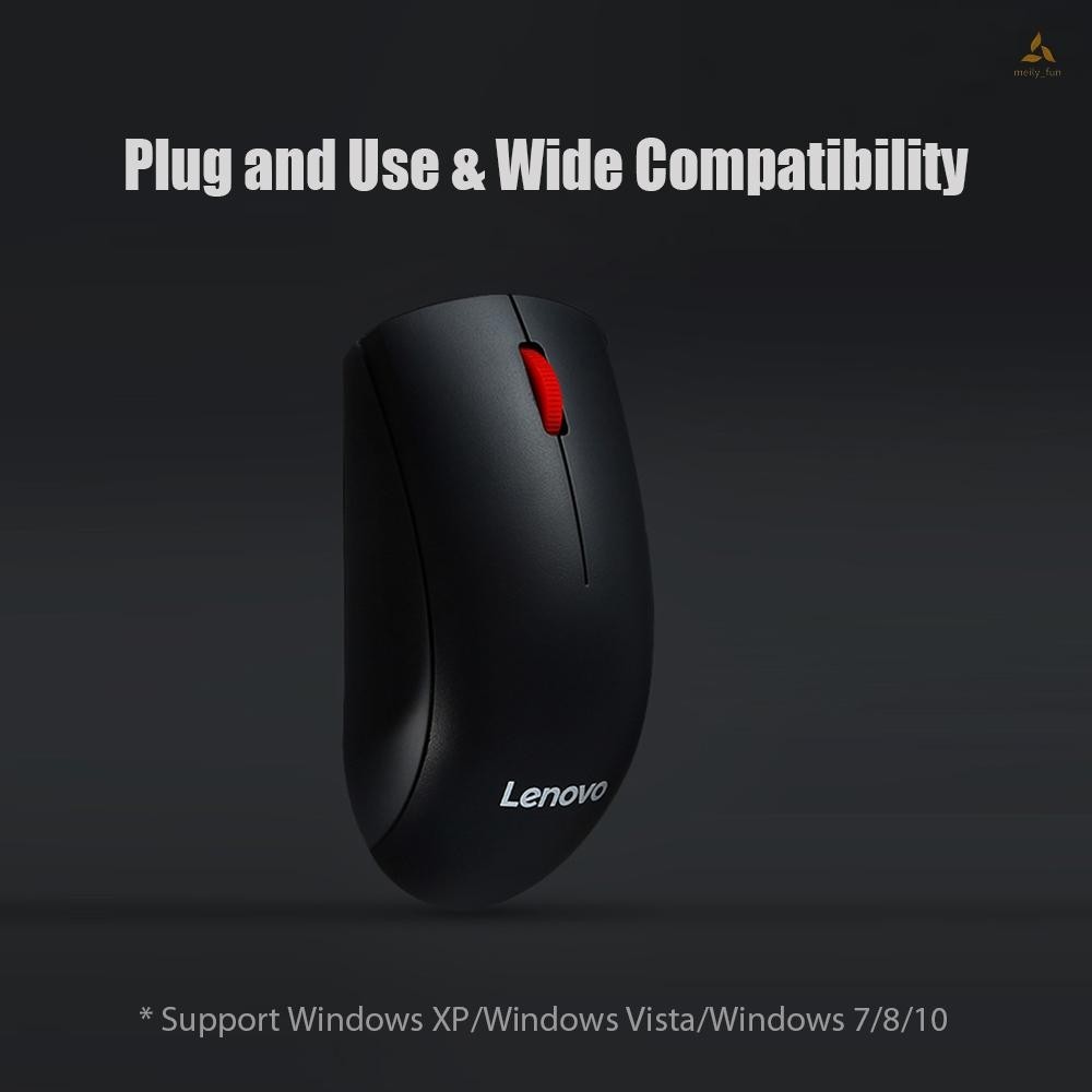Lenovo M120 Pro เมาส์ไร้สาย 2.4GHz เมาส์แล็ปท็อปพร้อมตัวรับสัญญาณ USB น้ําหนักเบา Ergonomic Optical เมาส์ไร้สายเมาส์คอมพิวเตอร์สําหรับแล็ปท็อป PC คอมพิวเตอร์ Mac Office/ใช้ในบ้าน