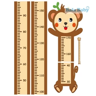 สติ๊กเกอร์วัดส่วนสูง ที่วัดส่วนสูงแบบติดผนัง ลายการ์ตูน แผ่นวัดขนาด 170 cm S04