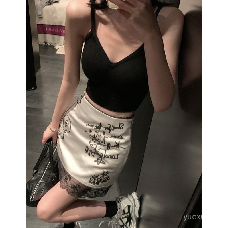 yuexun Ready to ship, mid-waist skirt, A-line, cute pattern, beautiful colors, a must have for summer.