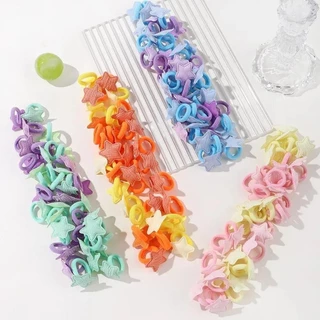 KIDSBOWS 10/20ชิ้น/เซ็ตสาวหัวใจสีชมพูดาวเด็กห่วงผมการ์ตูนเชือกผู้ถือผมหางม้ามินิยางรัดเด็กอุปกรณ์ผม