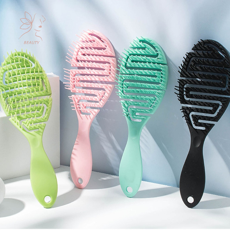 [maybeauty] แปรงเปียก DryCurved Comb หวีนวด ซี่โครงรูปร่างปุย หวีดัดผมบนผมเปียก {TH}