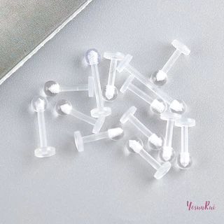Yosunrui] 10 ชิ้นอะคริลิคใส Lip Stud แหวนหูกระดูกอ่อนต่างหูบาร์ Tragus ใหม่