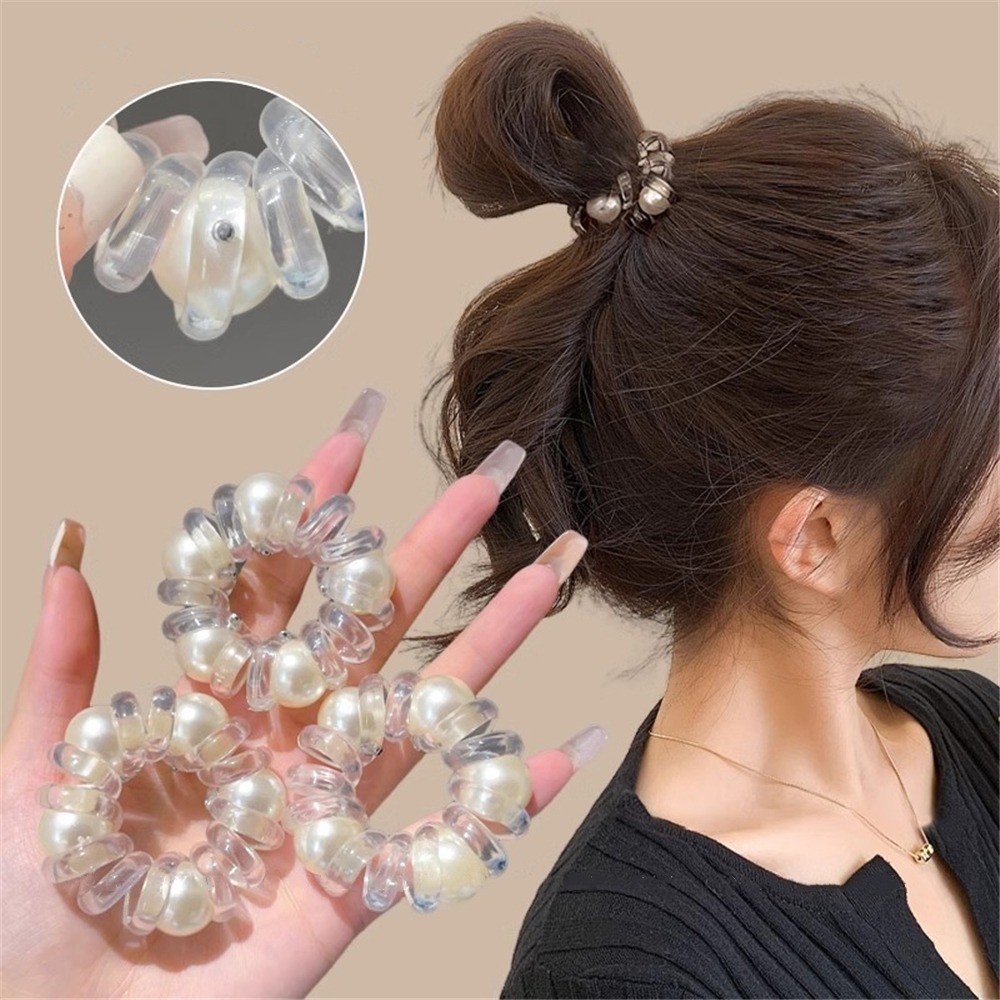 2024 ใหม่ High End Korean Edition Pearl Phone Line Hair Loop หูฟังอเนกประสงค์