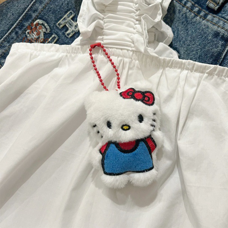[แฟชั่น] Kawaii สีแดง Hello Kitty จี้ตุ๊กตาการ์ตูนแมวตุ๊กตาตุ๊กตาพวงกุญแจรถพวงกุญแจแหวนกระเป๋าเป้สะพายหลังตกแต่งของขวัญ {TH}