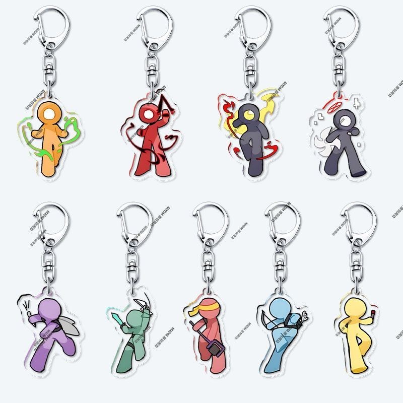 Alan Becker พวงกุญแจ Man Charms สําหรับกางเกงผู้หญิง Key Chain ผู้ชายจี้ Key แหวนสาว Key ผู้ถือเครื่องประดับ Llaveros ราคา ถูกที่สุด ดีลบีเคเค