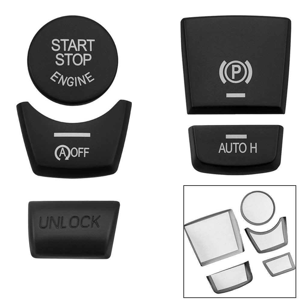 รถ Handbrake AUTO H Start Stop ปุ่มเครื่องยนต์สติกเกอร์ฝาครอบลูกบิดสําหรับ BMW 5 6 7