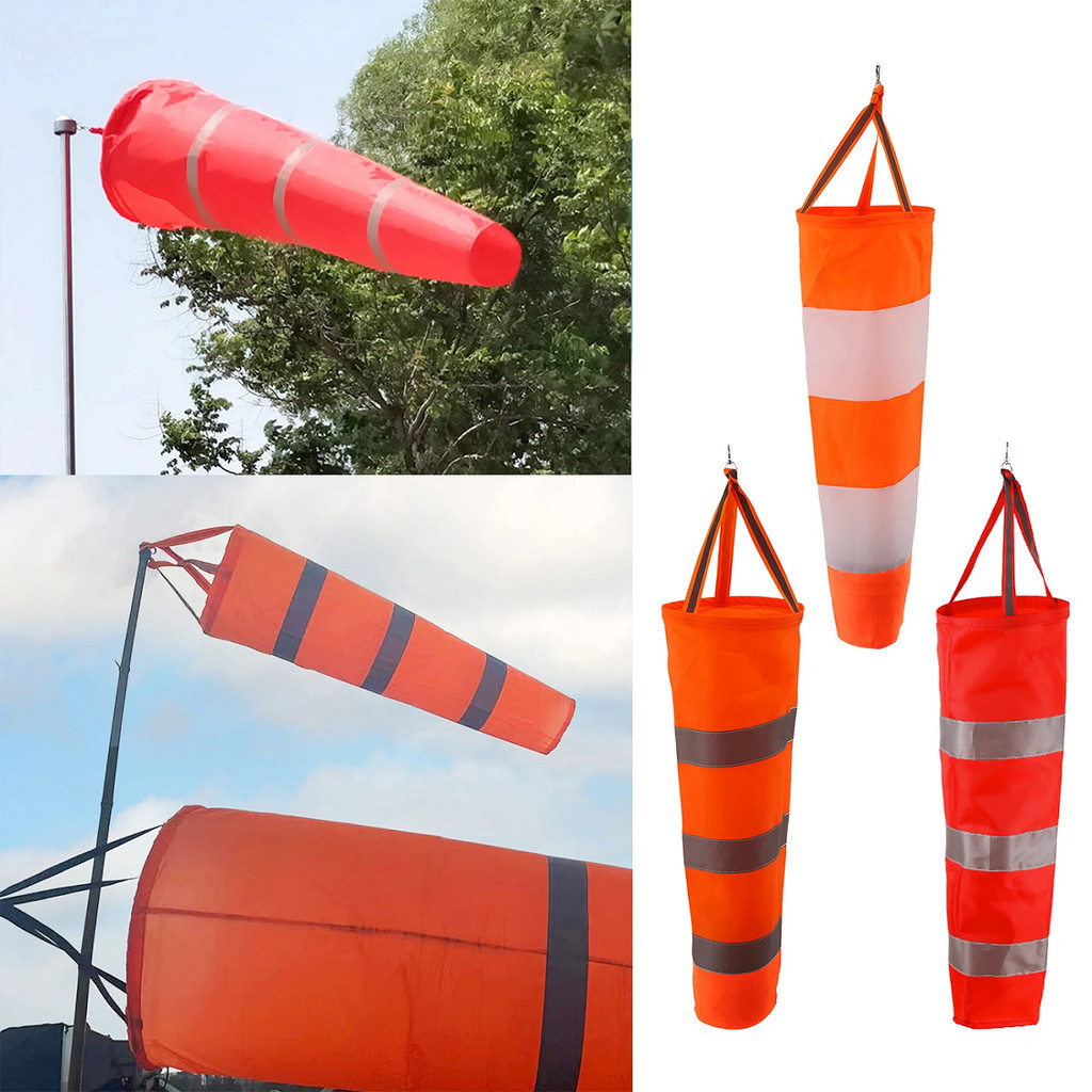 1 PC 60/80/100 ซม.Windsock การวัดทิศทางลมกลางแจ้งเข็มขัดสะท้อนแสง Rip-stop สภาพอากาศ Vane สําหรับ Airport การบินสวนฟาร์ม