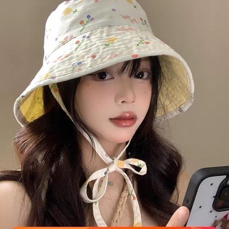 หมวกกันแดดลายดอกไม้หวานน่ารักสำหรับฤดูร้อน ราคา ถูกที่สุด ดีลบีเคเค แกลเลอรีภาพที่ 3