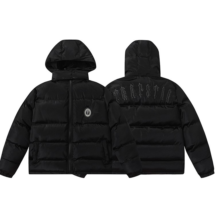 Trapstar Winter Back ปัก Hooded Mens Down Coat Street Hip Hop สไตล์แฟชั่น
