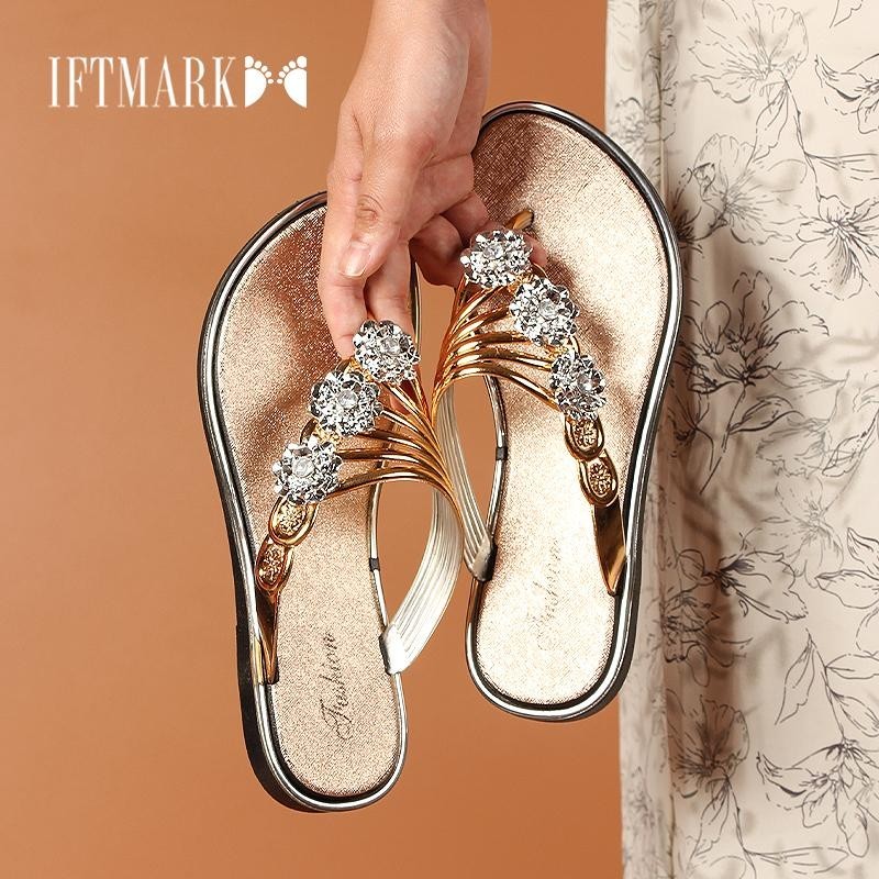 IFTMARK รองเท้าแตะหญิงแบบหนีบ, รองเท้าแตะผู้หญิงแฟชั่น, สวมใส่สบาย ทนทาน ใส่ง่ายเข้ากับทุกชุด[ส่งเร็วพิเศษ]