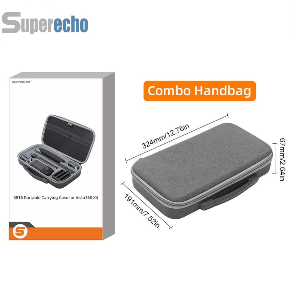 For Insta360 X4 Portable Case Solid Large Tote Case Hard Shell Bag Travel Case A [superecho.th]