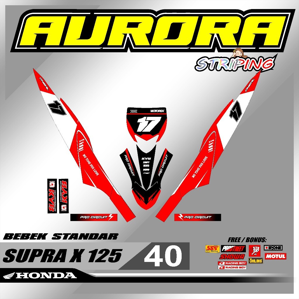 สติ๊กเกอร์ Rbt Supra X125 Rbt Bebek Modif Supermoto Yz Crf Klx Kx Ktm Rbt ใหม่ล่าสุด