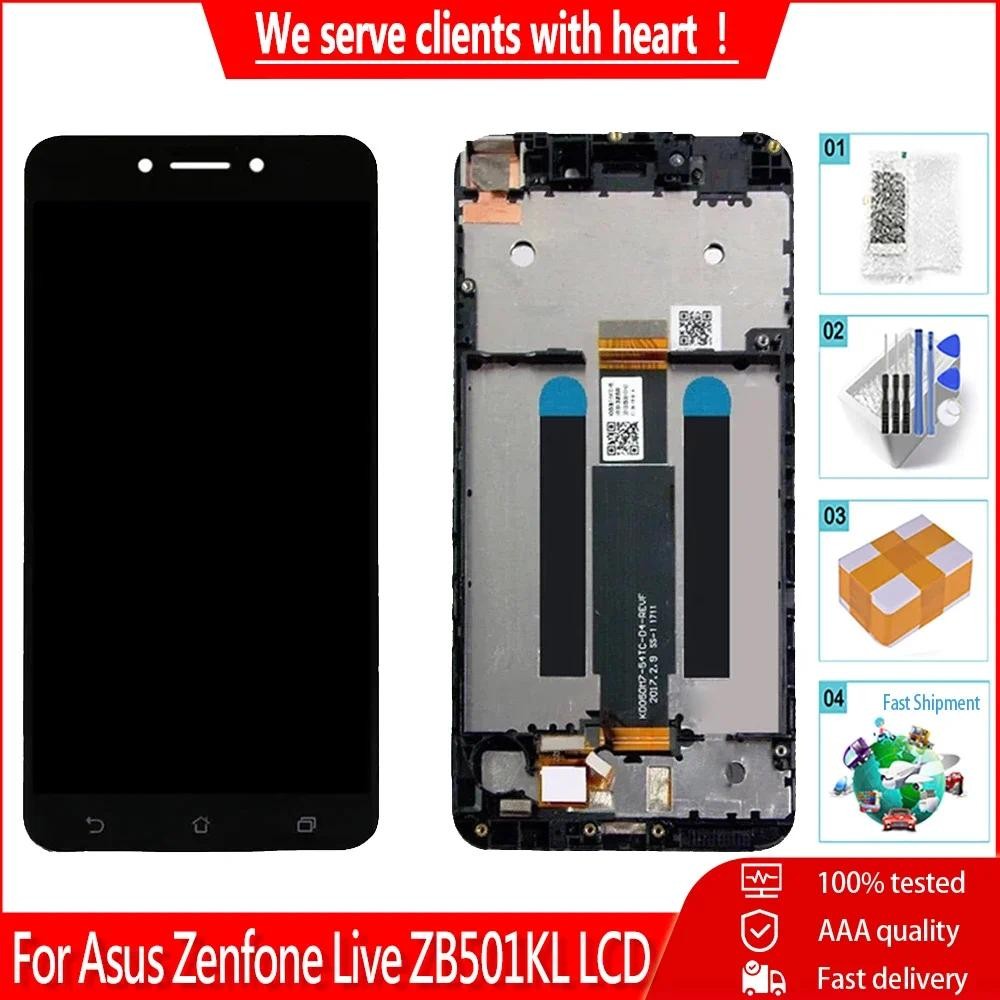 Original 5.0 "สําหรับ Asus Zenfone Live ZB501KL จอแสดงผล LCD Touch Screen กรอบ Digitizer Assembly สํ