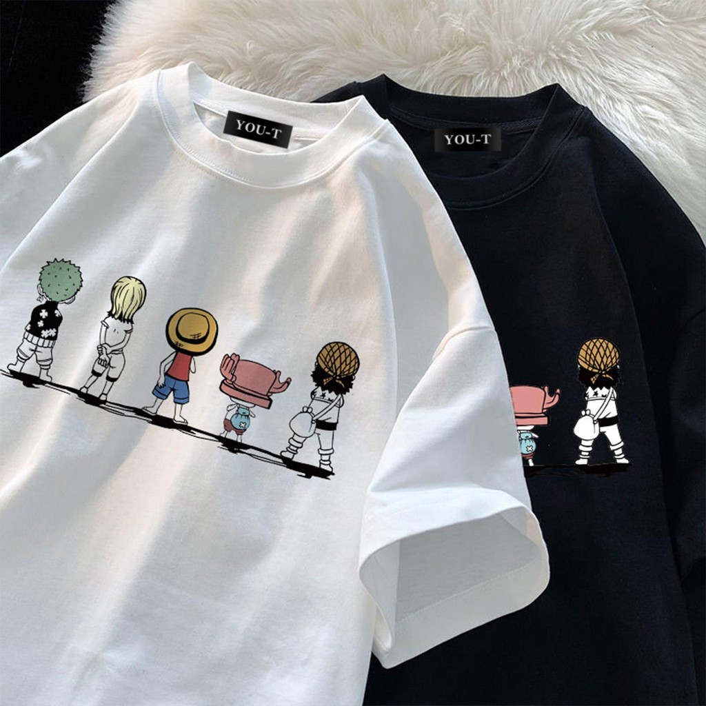Basi💥 เสื้อยืดผู้ชาย เสื้อยืด oversize เสื้อน่ารัก เสื้อสวยๆ เกรดพรีเมียม เสื้อคอตตอน100% ใส่สบาย ONE PIECE ตัวการ์ตูน