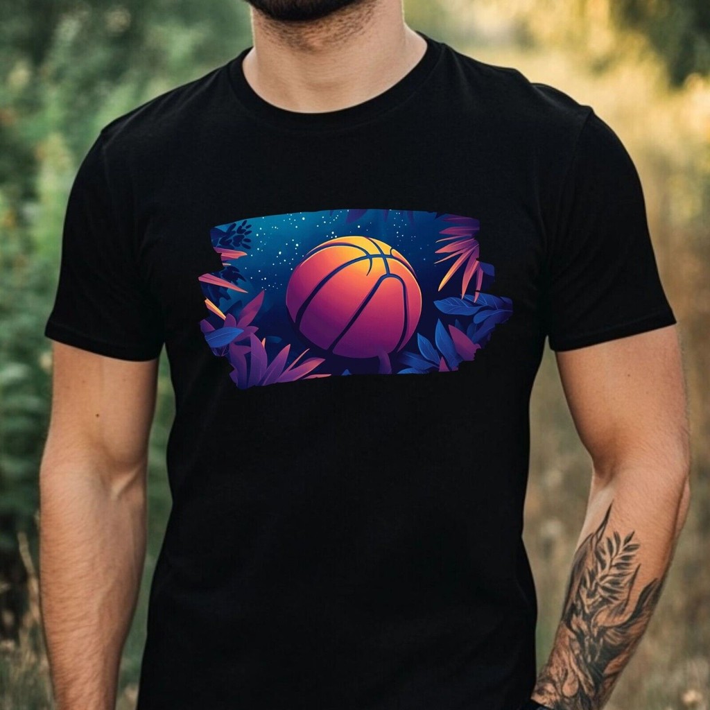 เสื้อยืดผ้าฝ้ายธีมบาสเก็ตบอลบุรุษขนาด Xs ถึง 3Xl-Er8T053