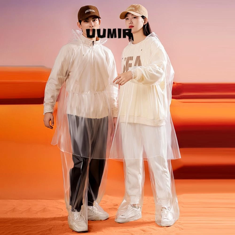 UUMIR เสื้อกันฝนแบบใช้แล้วทิ้ง กางเกงกันฝน เด็ก/ผู้ใหญ่