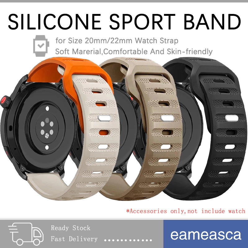 สายซิลิโคนกีฬา 20/22 มม for Samsung Galaxy Watch FE 7 6 5 4 40 44 มม ยางรัด for Smartwatch Huawei/Amazfit bip 6/Garmin