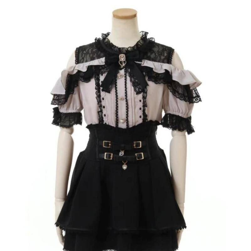 เสื้อเชิ้ตลูกไม้ Lizlisa แบบเปิดไหล่ สไตล์ญี่ปุ่น 03Lizlisa W3FY