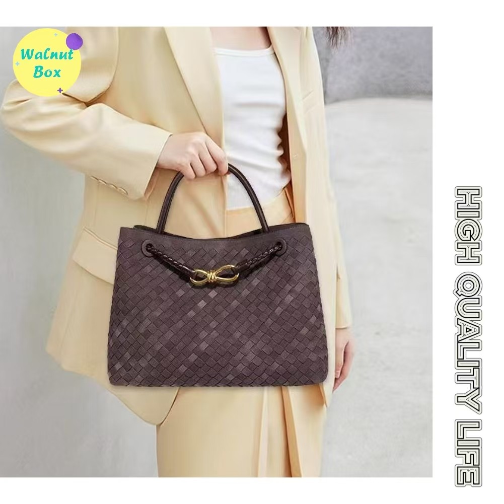 สไตล์ใหม่ Deerskin ขนแกะ Matte Texture หนังนุ่มทอกระเป๋า High-End Sense One-Shoulder แบบพกพา Tote กระเป๋า