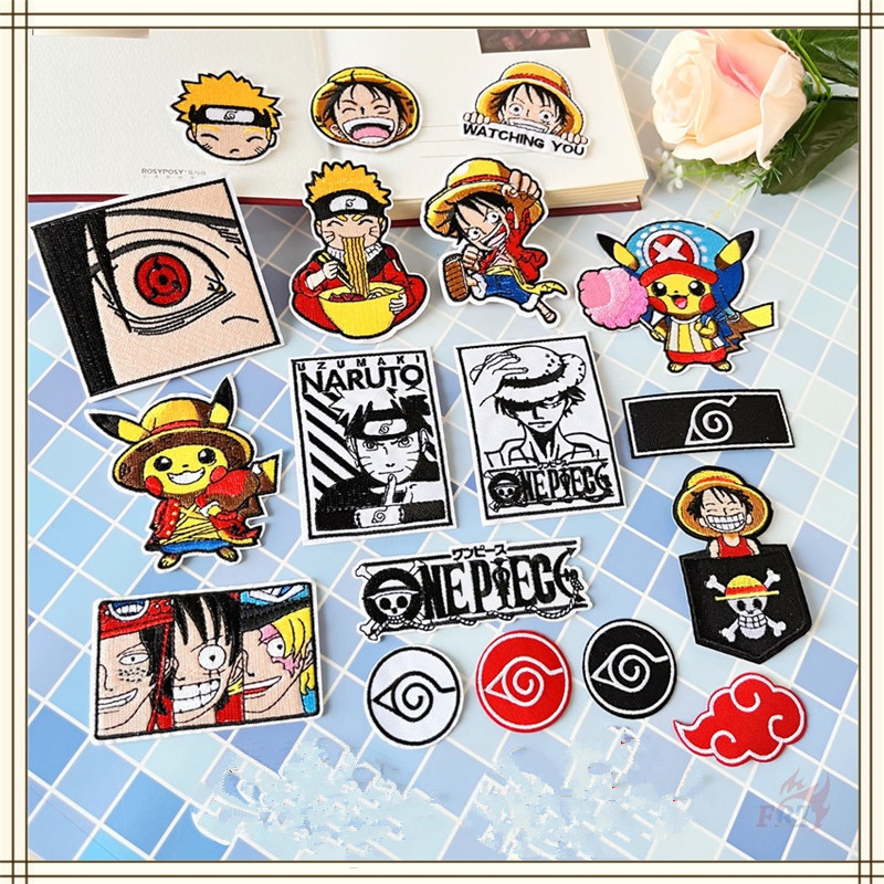 ♥ แผ่นแพทช์เหล็ก ลายการ์ตูนนารูโตะ วันพีช ♥ แผ่นแพทช์ รูปลูฟี่ช็อปเปอร์ Akatsuki Sharingan Crossover DIY สําหรับตกแต่งเสื้อผ้า 1 ชิ้น
