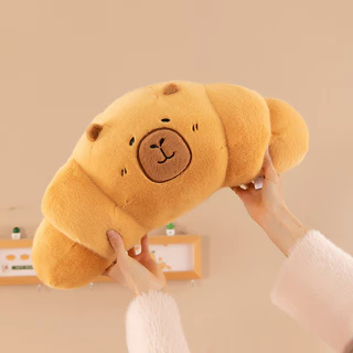 พร้อมส่ง หมอนครัวซองต์ คาปิบารา 20นิ้ว ใบใหญ่เนื้อนุ่มมาก หมอนกอด หมอนอิง อ้วนน่ากอด