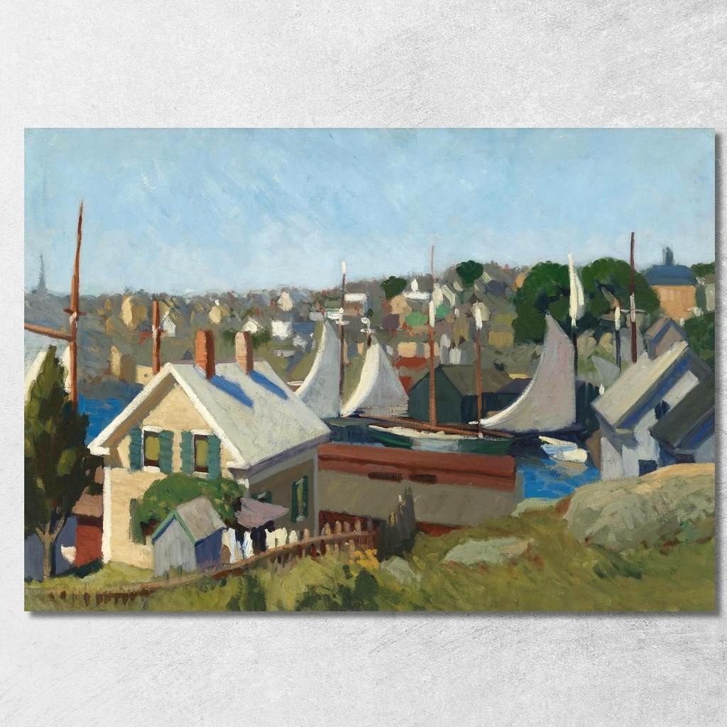 Gloucester Harbor Edward Hopper, eho69 ภาพพิมพ์บนผ้าใบแคนวาส