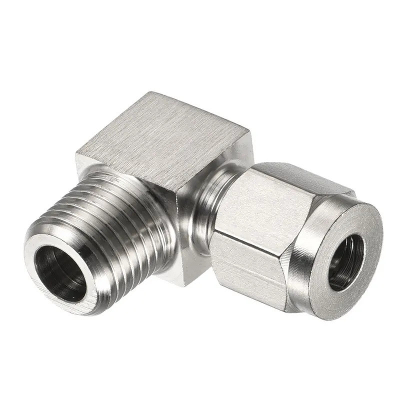 ข้อต่อข้อศอกสแตนเลส BSPT/G 304 ขนาด 1/8" 1/4" 3/8" 1/2" ตัวผู้ x 1/8" 1/4" 3/8" 1/2"