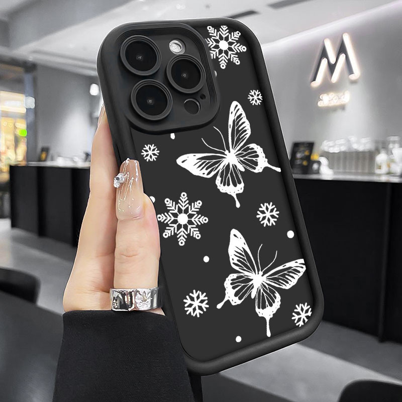 สําหรับ Tecno Spark Go 1 1S 2024 2025 2023 2020 2022 Spark 6 Go 8C 9 KL4 BG6 KE5 Hollow ผีเสื้อสีดํา