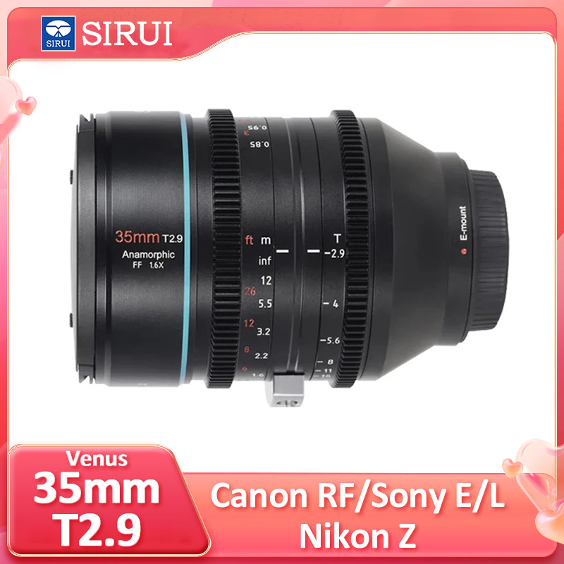SIRUI Venus 35mm T2.9 1.6x กรอบ Anamorphic Cine เลนส์วิดีโอสําหรับกล้อง Sony E Nikon Z Canon R5C R8 