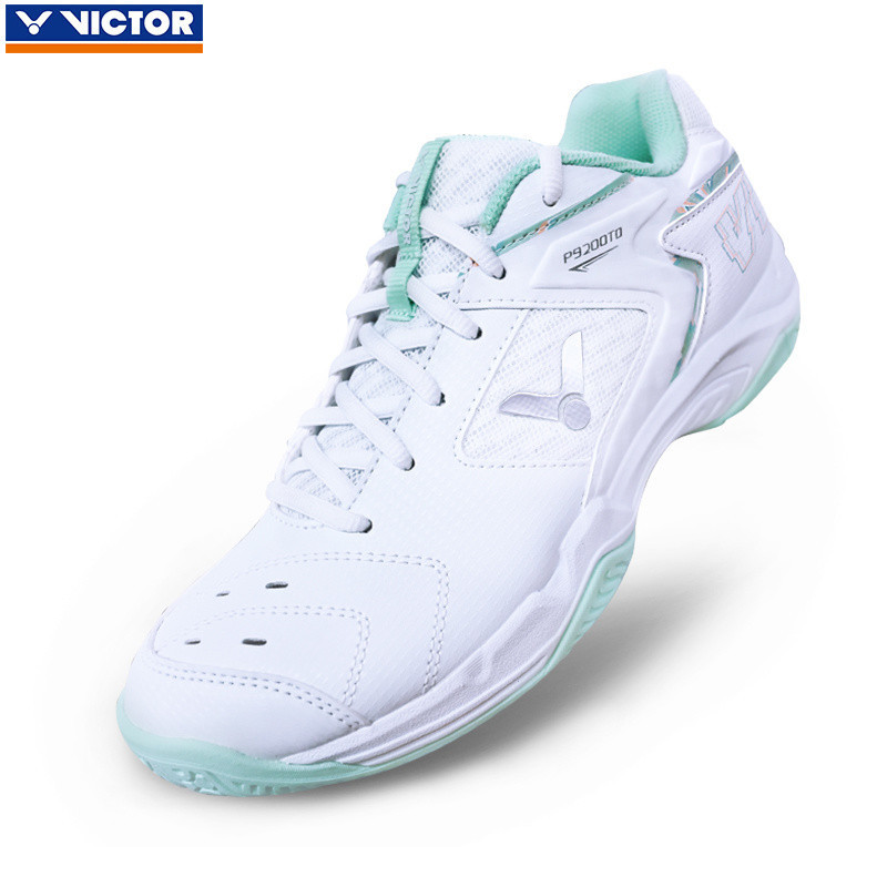 รองเท้าแบดมินตันรุ่นใหม่ VICTOR สำหรับผู้ชายและผู้หญิง P9200TD สีขาวเขียว รองเท้ากีฬา