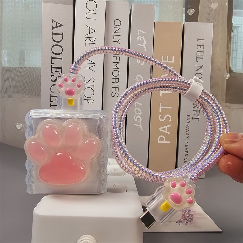 Cat Paw Charger Case การ์ตูนน่ารักสําหรับ Xiaomi poco x7 pro 90W MDY-15-EK 33W หมายเหตุ 14 pro 5g สี