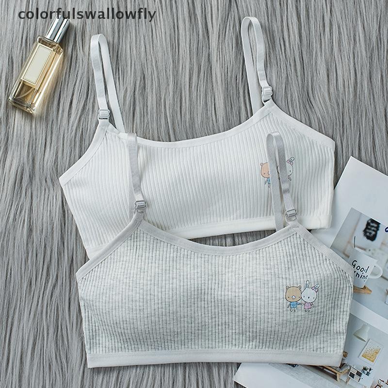 สีสันswallowfly Girls Training Bras 8-16 ปีเด็กชุดชั้นใน Teen Tube Tops Cotton Sport Bras 60-100. ปล