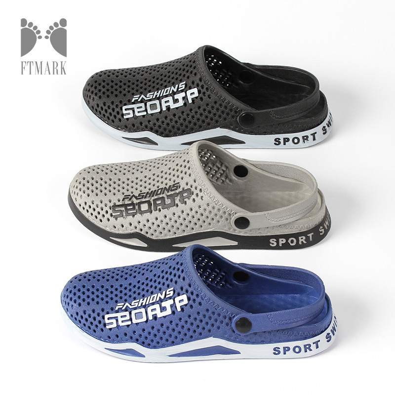 รองเท้าแตะผู้ชายแบบตาข่าย น้ำหนักเบา ระบายอากาศดี สไตล์กีฬา ใส่หน้าร้อนได้  แฟชั่นอินเทรนด์สำหรับชายหาด