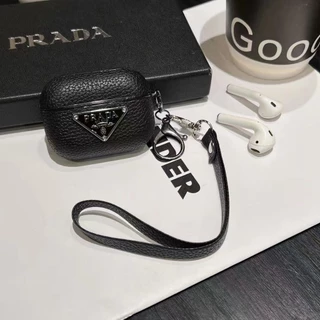 หรูหรา PRD ลายลิ้นจี่ปกหนังปลอกเชลล์สําหรับ AIRPODS 4 ANC PRO3 PRO 2 1/2/3 เคสป้องกัน