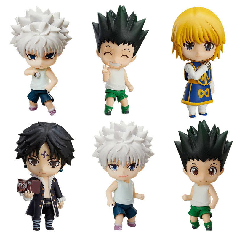 💦 6Pcs/1Set Anime HUNTER×HUNTER Figure Killua Zoldyck Toy Chrollo Lucilfer Model GON FREECSS Doll Ac