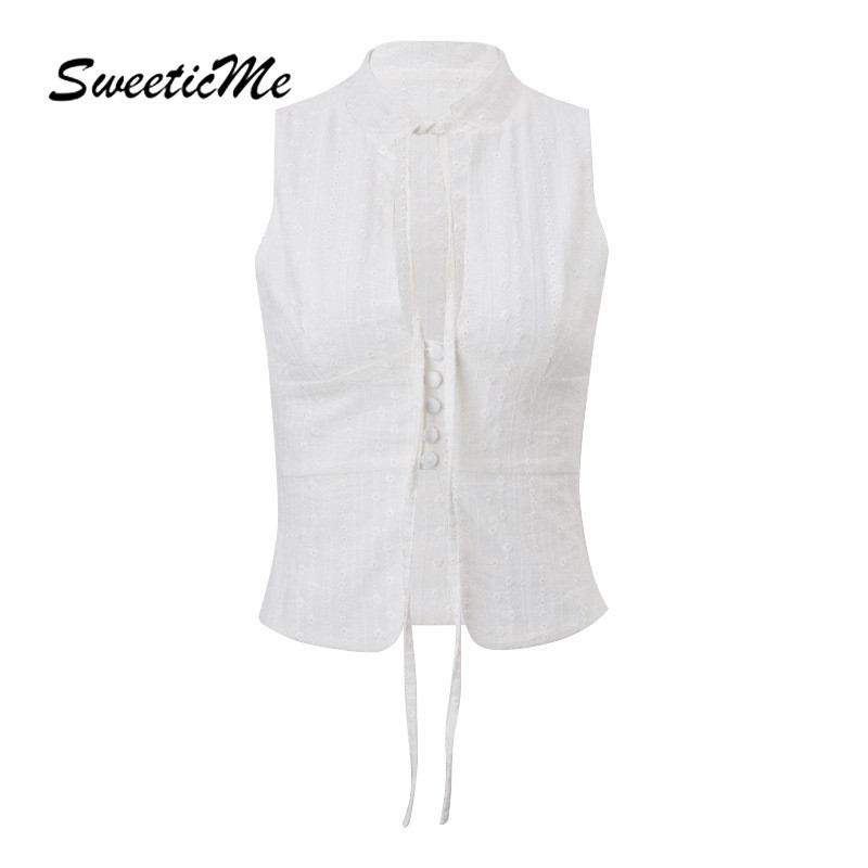 SweeticMe Womens 2025 New Fashion Street Slim Fit Lacing All Match Tank Tops Camisole