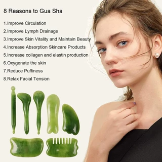 Gua Sha กัวซา หินนวดหน้า ที่นวดหน้า กวซานวดหน้า กวซา นวดหน้าเรียว เรซิ่นธรรมชาติ ช่วยลดบวม กระชับรูขุมขน ลดริ้วรอย