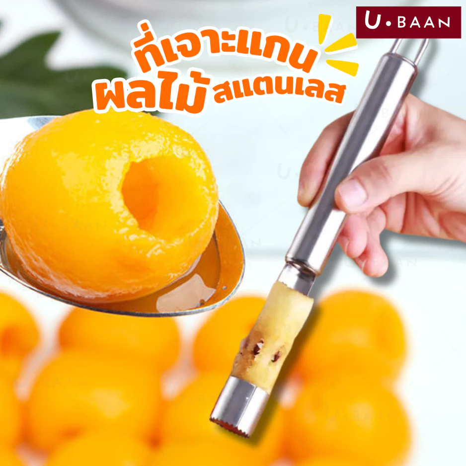 UBAAN อุปกรณ์คว้านเม็ด ที่เจาะแกนผลไม้ มีดคว้าน มีดแกะสลัก คว้านเม็ด มะยงชิด เงาะ ลำใย สแตนเลส