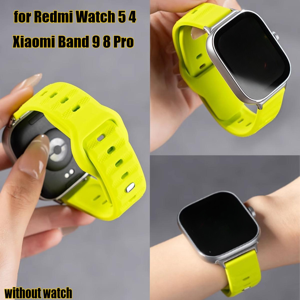 สายซิลิโคนสําหรับ Redmi Watch 5 4 สร้อยข้อมือสมาร์ทวอท์ชเปลี่ยน Correa สําหรับ Xiaomi Mi Band 9 8 Pro สายรัดข้อมืออุปกรณ์เสริมอัจฉริยะ
